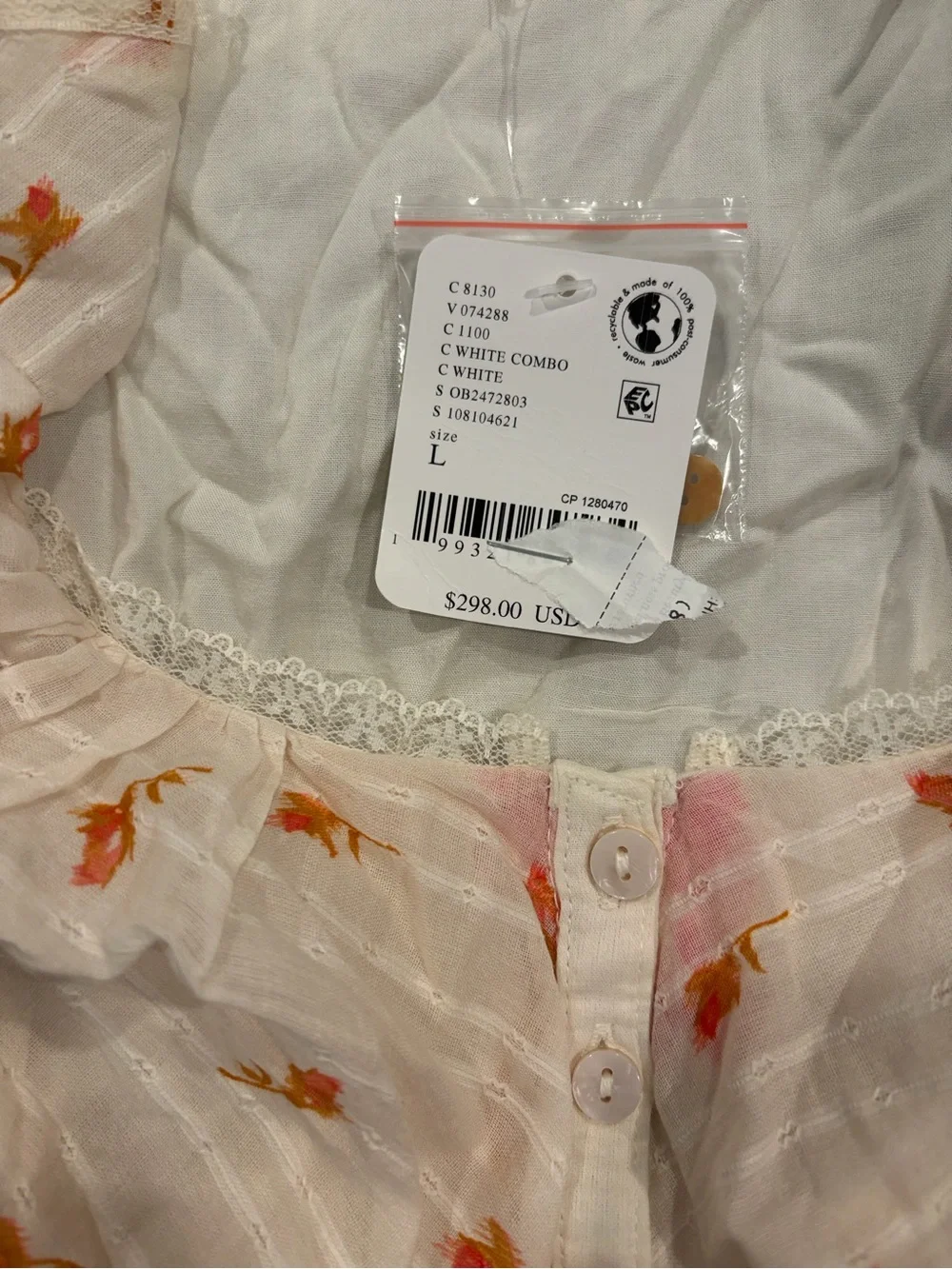 Free People Cream Maxi Dress with Pink Rose Print - Picture 9 of 9